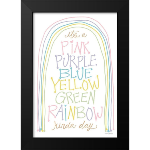 Rainbow Kinda Day Black Modern Wood Framed Art Print by Kamdon Kreations