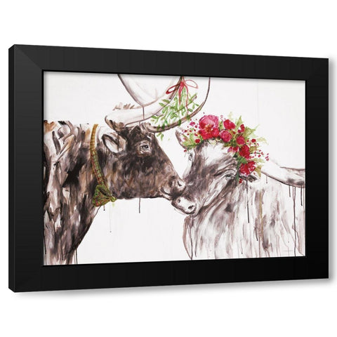 Under the Mistletoe Black Modern Wood Framed Art Print with Double Matting by Kamdon Kreations
