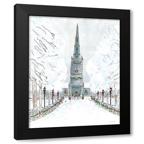 Christmas Eve Black Modern Wood Framed Art Print with Double Matting by Kamdon Kreations
