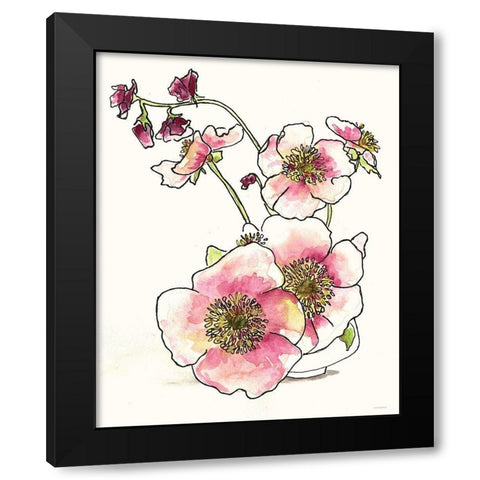 Sweetness in a Small Vase Black Modern Wood Framed Art Print by Kamdon Kreations