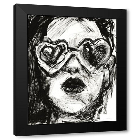 Love Goggles Black Modern Wood Framed Art Print by Kamdon Kreations