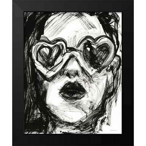 Love Goggles Black Modern Wood Framed Art Print by Kamdon Kreations