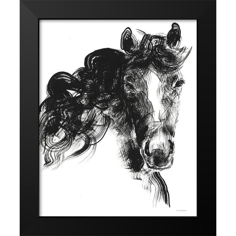 Sweet Filly Black Modern Wood Framed Art Print by Kamdon Kreations