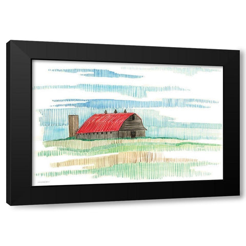 Patches of Grass Black Modern Wood Framed Art Print with Double Matting by Kamdon Kreations