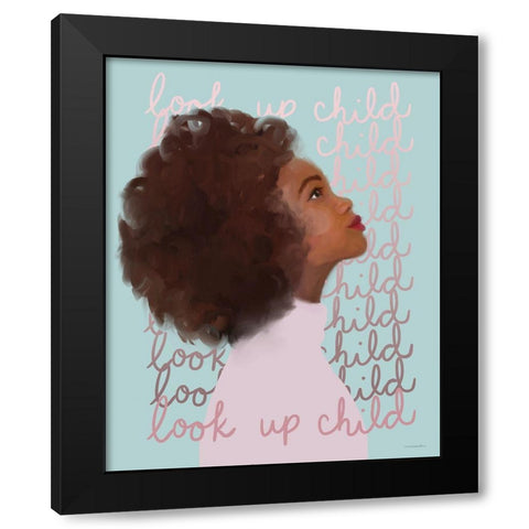 Look Up Child Black Modern Wood Framed Art Print with Double Matting by Kamdon Kreations