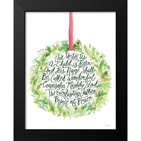 A Child is Born Black Modern Wood Framed Art Print by Kamdon Kreations