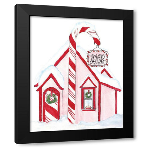 Holly Jolly Bake Shop Black Modern Wood Framed Art Print with Double Matting by Kamdon Kreations