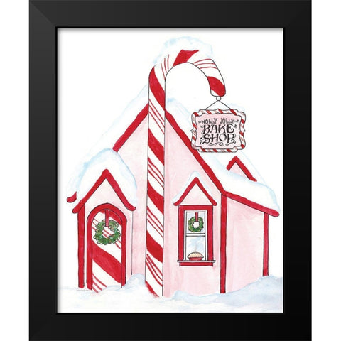 Holly Jolly Bake Shop Black Modern Wood Framed Art Print by Kamdon Kreations