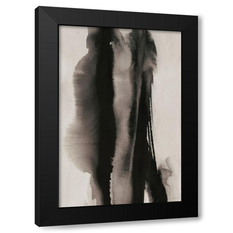 Inhale-Exhale Black Modern Wood Framed Art Print by Kamdon Kreations