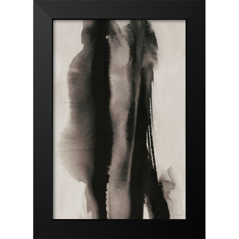 Inhale-Exhale Black Modern Wood Framed Art Print by Kamdon Kreations