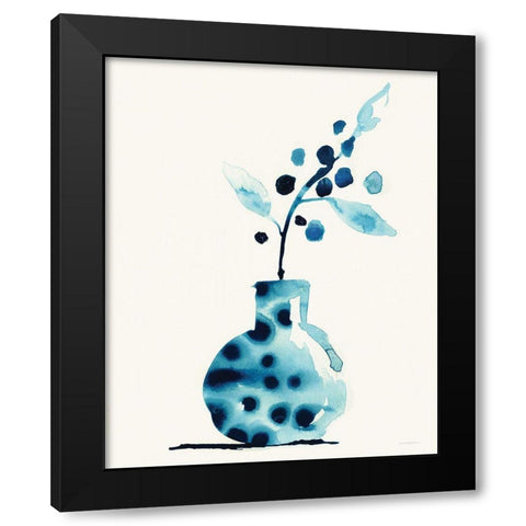 Wild Berries Black Modern Wood Framed Art Print with Double Matting by Kamdon Kreations