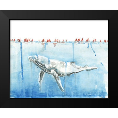 Edging Forward Black Modern Wood Framed Art Print by Kamdon Kreations