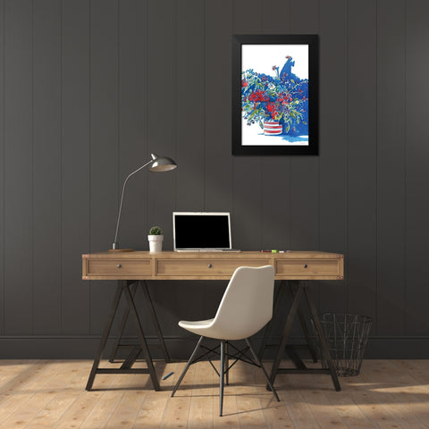 Independence Celebration Black Modern Wood Framed Art Print by Kamdon Kreations