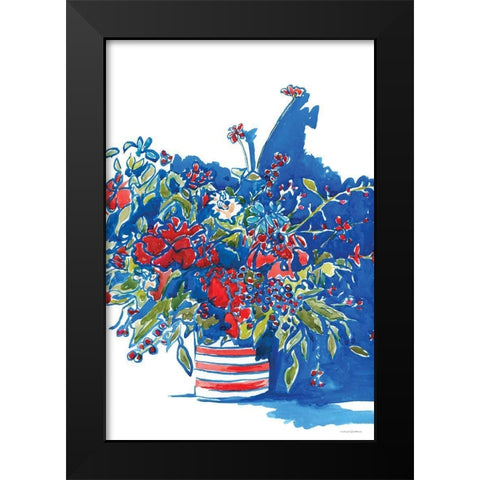 Independence Celebration Black Modern Wood Framed Art Print by Kamdon Kreations