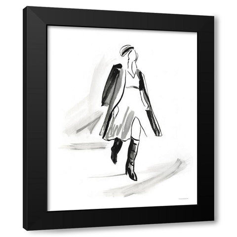 Overcoat Black Modern Wood Framed Art Print with Double Matting by Kamdon Kreations