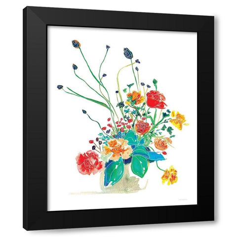 Tropical Punch Black Modern Wood Framed Art Print with Double Matting by Kamdon Kreations