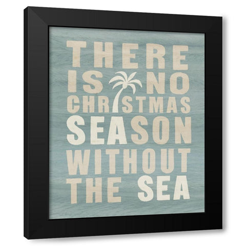 Coastal Christmas Season Black Modern Wood Framed Art Print by Kamdon Kreations