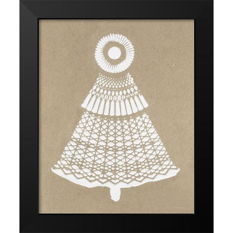 Shell Tree Black Modern Wood Framed Art Print by Kamdon Kreations