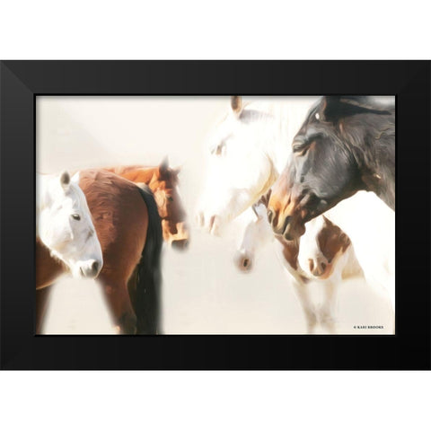 The Herd     Black Modern Wood Framed Art Print by Brooks, Kari