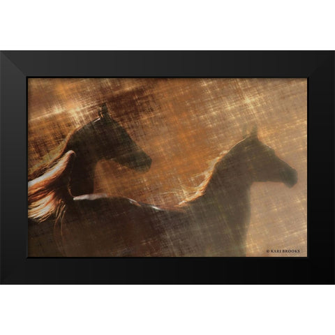 Buddies Black Modern Wood Framed Art Print by Brooks, Kari
