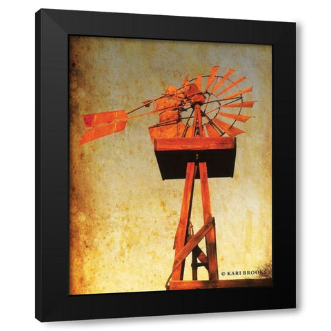 Chips Windmill I   Black Modern Wood Framed Art Print with Double Matting by Brooks, Kari