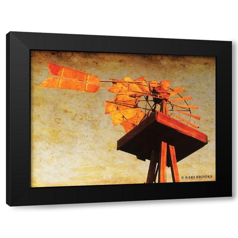 Chips Windmill II   Black Modern Wood Framed Art Print by Brooks, Kari