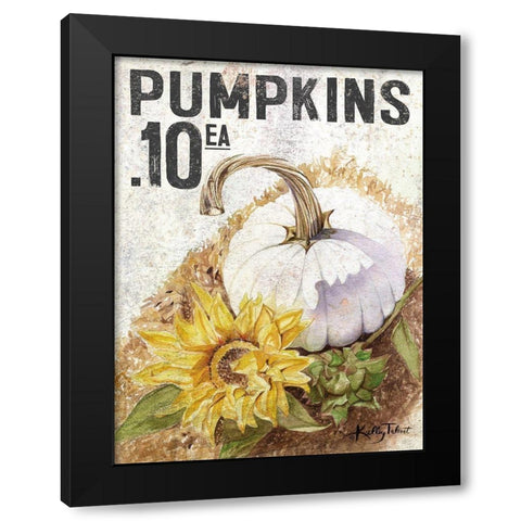 White Harvest Pumpkin Black Modern Wood Framed Art Print by Talent, Kelley