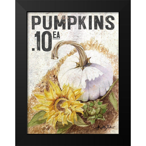 White Harvest Pumpkin Black Modern Wood Framed Art Print by Talent, Kelley