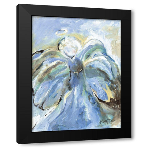 Angel Kisses Black Modern Wood Framed Art Print with Double Matting by Talent, Kelley