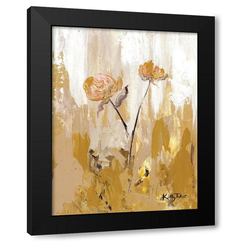 Gold Petals Dancing in the Wind II Black Modern Wood Framed Art Print by Talent, Kelley