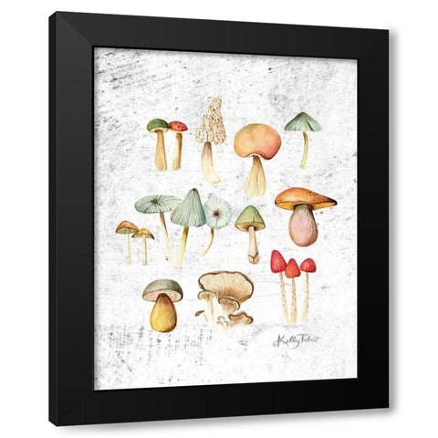 Woodland Mushrooms Black Modern Wood Framed Art Print with Double Matting by Talent, Kelley