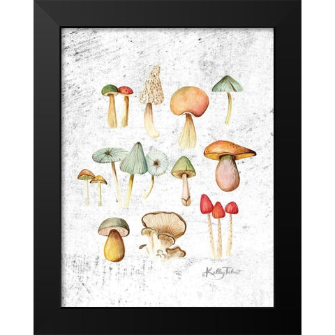 Woodland Mushrooms Black Modern Wood Framed Art Print by Talent, Kelley