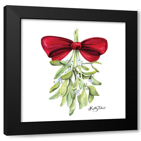 Mistletoe Kisses    Black Modern Wood Framed Art Print by Talent, Kelley
