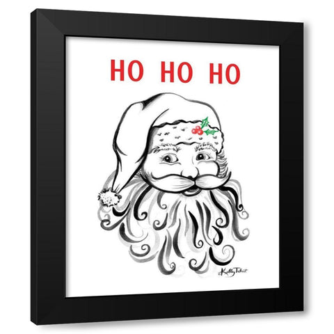 HO-HO-HO Black Modern Wood Framed Art Print with Double Matting by Talent, Kelley