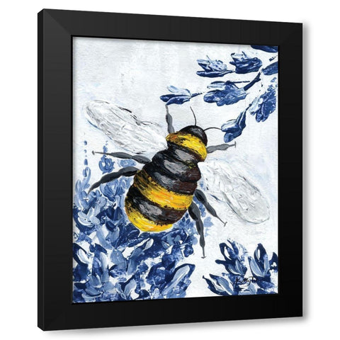 Bumble Bee Garden Black Modern Wood Framed Art Print by Talent, Kelley