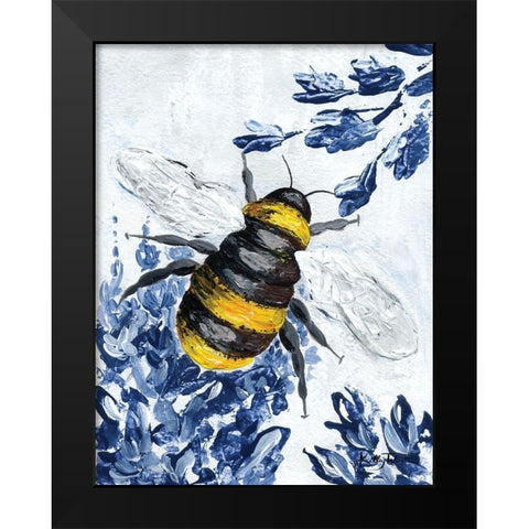 Bumble Bee Garden Black Modern Wood Framed Art Print by Talent, Kelley