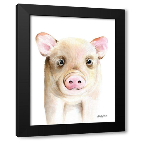 Patty the Pig Black Modern Wood Framed Art Print by Talent, Kelley