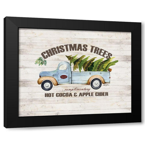 Christmas Trees Black Modern Wood Framed Art Print with Double Matting by Talent, Kelley