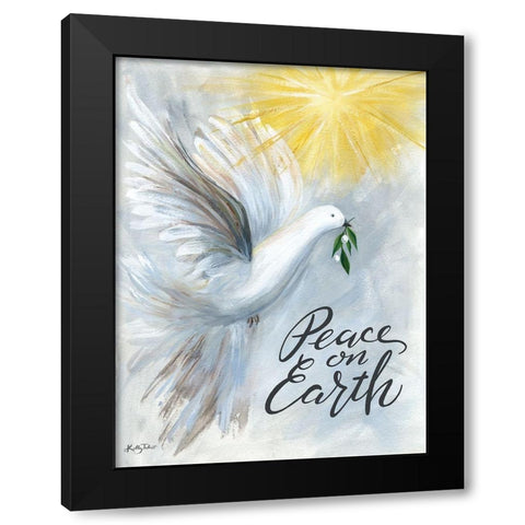 Peace on Earth Dove Black Modern Wood Framed Art Print with Double Matting by Talent, Kelley
