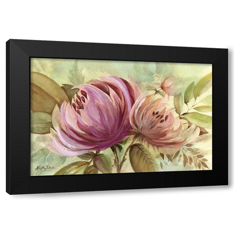 Garden Mums Black Modern Wood Framed Art Print with Double Matting by Talent, Kelley