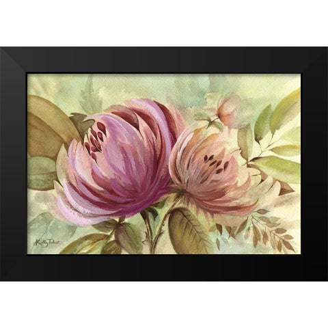 Garden Mums Black Modern Wood Framed Art Print by Talent, Kelley