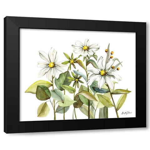 Field of Daisies Black Modern Wood Framed Art Print by Talent, Kelley