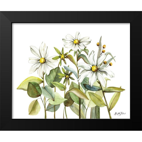 Field of Daisies Black Modern Wood Framed Art Print by Talent, Kelley