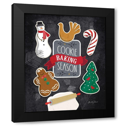 Cookie Baking Season Black Modern Wood Framed Art Print with Double Matting by Talent, Kelley