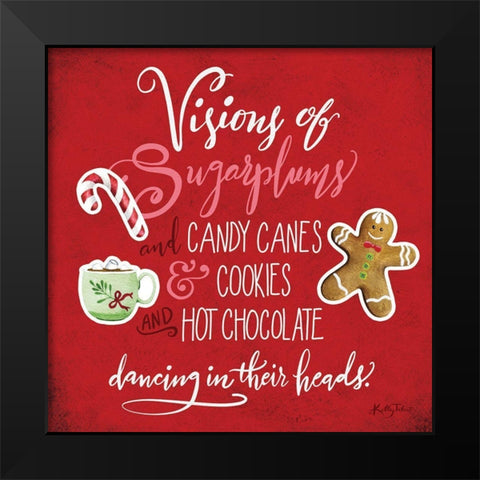 Visions of Sugarplums Black Modern Wood Framed Art Print by Talent, Kelley