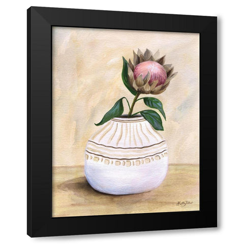 Protea in Pottery Black Modern Wood Framed Art Print by Talent, Kelley
