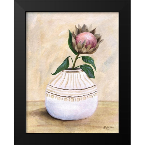 Protea in Pottery Black Modern Wood Framed Art Print by Talent, Kelley