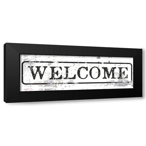 Chippy Welcome Black Modern Wood Framed Art Print by Talent, Kelley