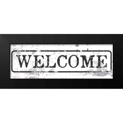 Chippy Welcome Black Modern Wood Framed Art Print by Talent, Kelley