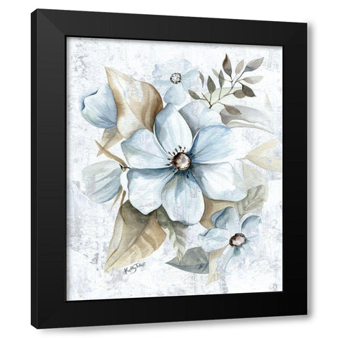 Farmhouse Cottage Flowers Black Modern Wood Framed Art Print by Talent, Kelley